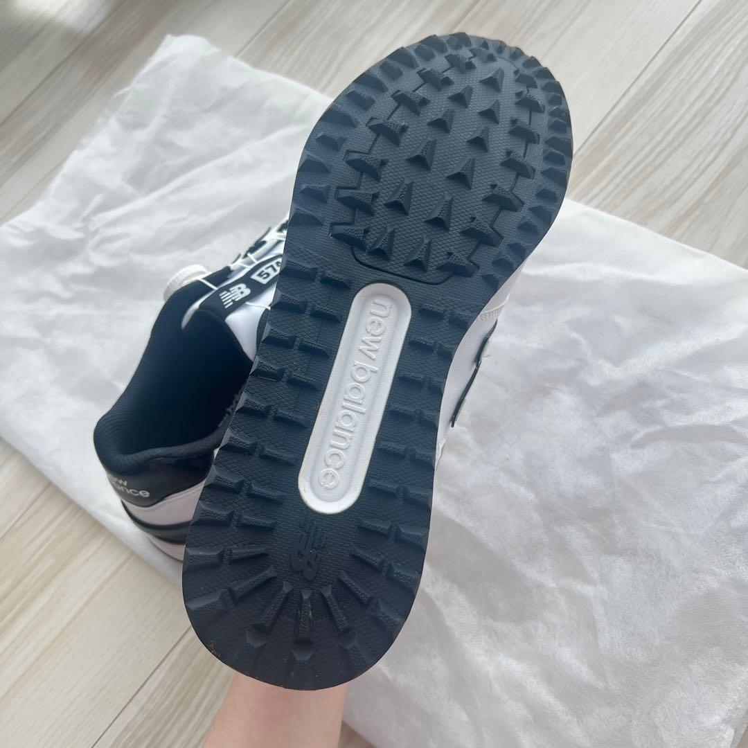 【美品】New Balance 574 ゴルフシューズ ホワイト/ブラック