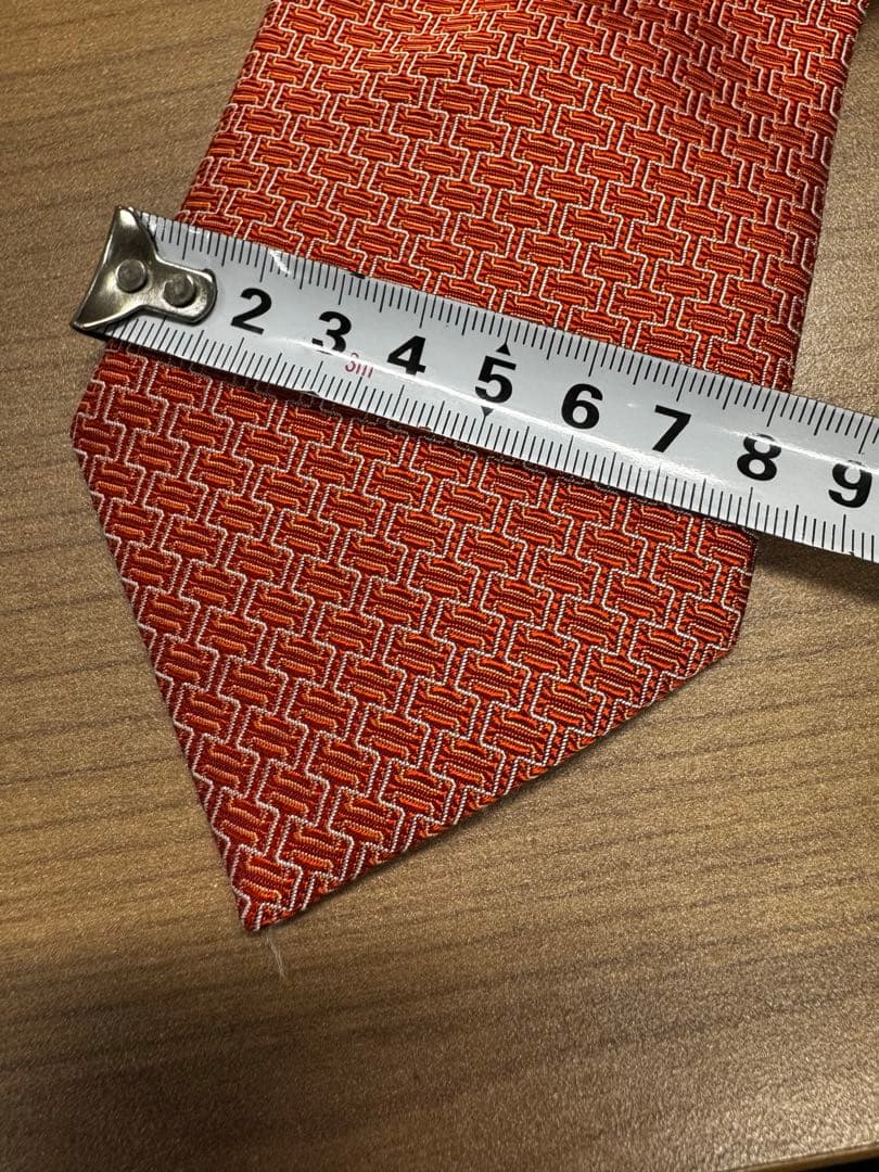 HERMES★シルク ネクタイ オレンジ系