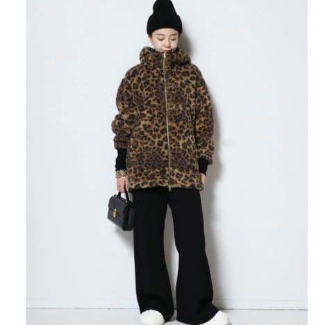 【JOHNBULL/ジョンブル】LEOPARD FLEECE ZIP パーカー