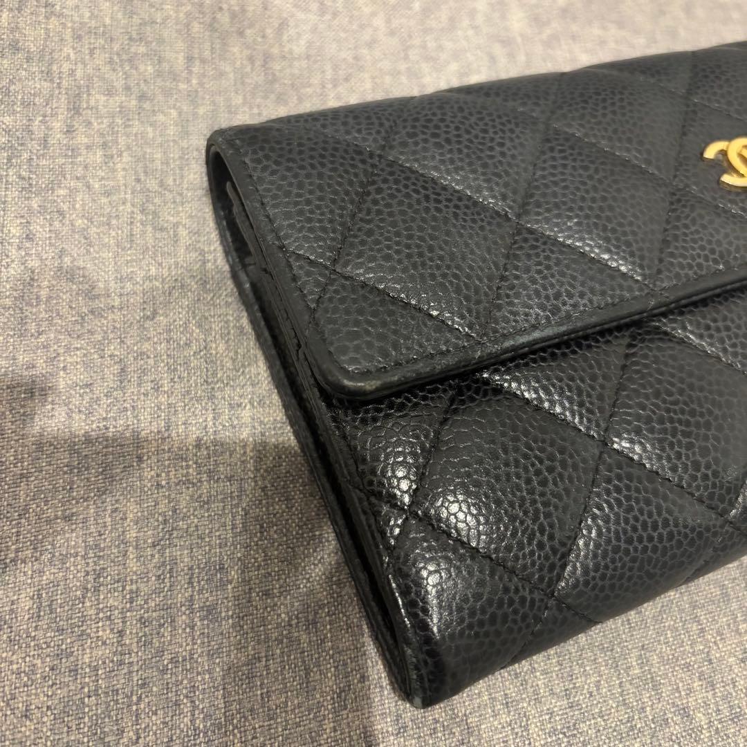CHANEL シャネル マトラッセ キャビアスキン 長財布