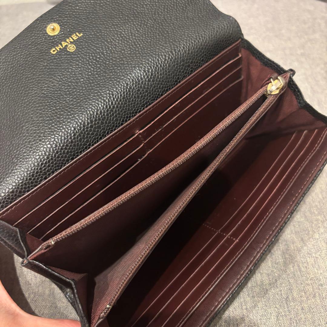 CHANEL シャネル マトラッセ キャビアスキン 長財布