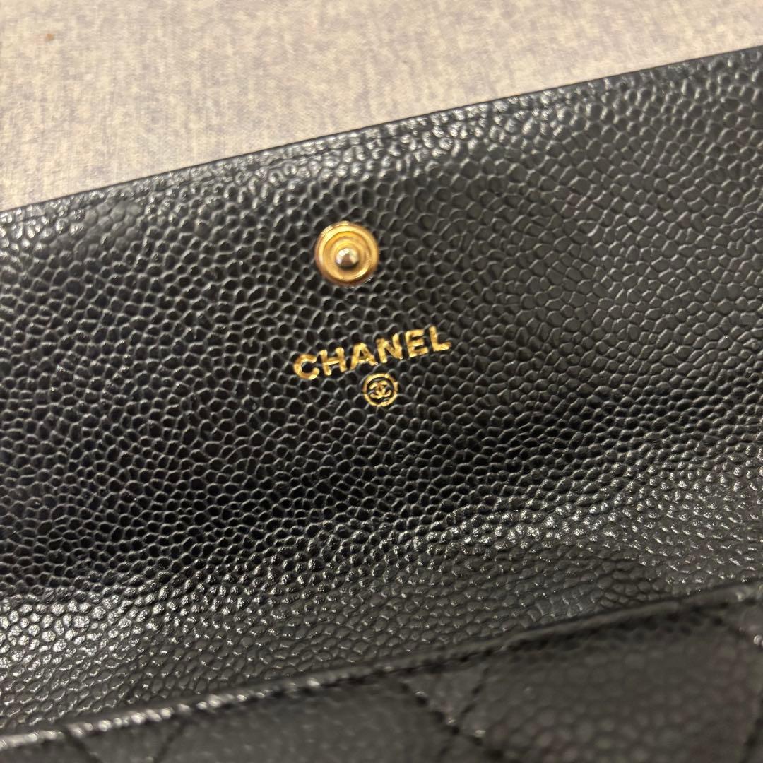 CHANEL シャネル マトラッセ キャビアスキン 長財布
