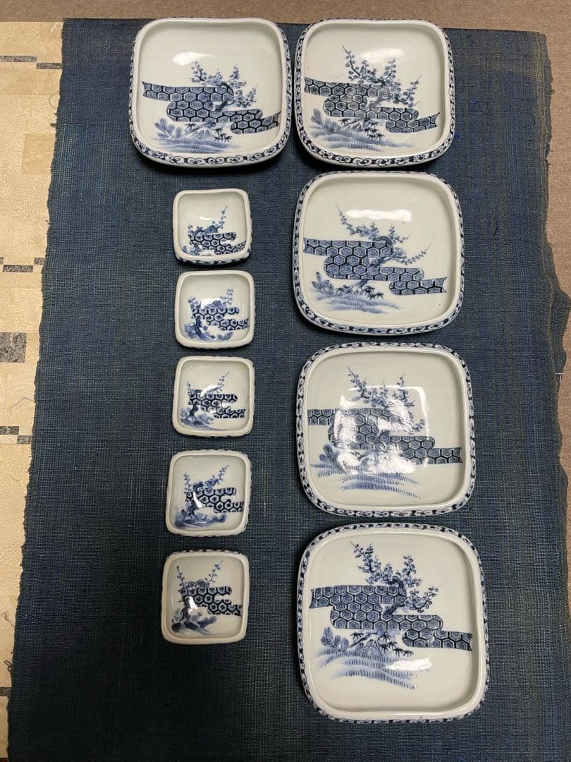 古伊万里　骨董 刺身皿と醤油皿のセット　各５客