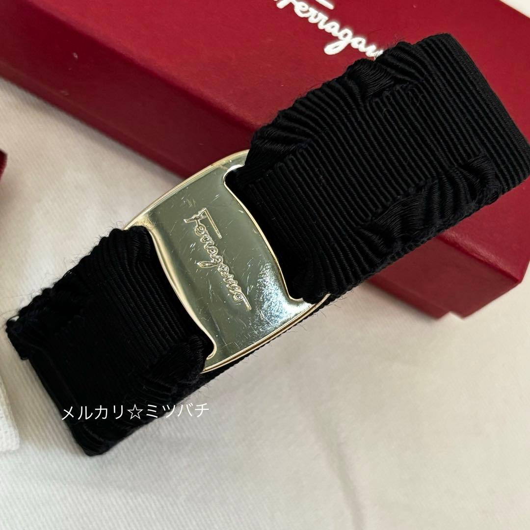 Ferragamo/ヴェラ/リボン/バレッタ/美品/ゴールド金具