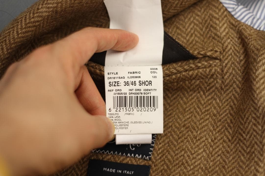 【極美品/イタリア製】Drake's ヘリンボーン ウール ジャケット 36