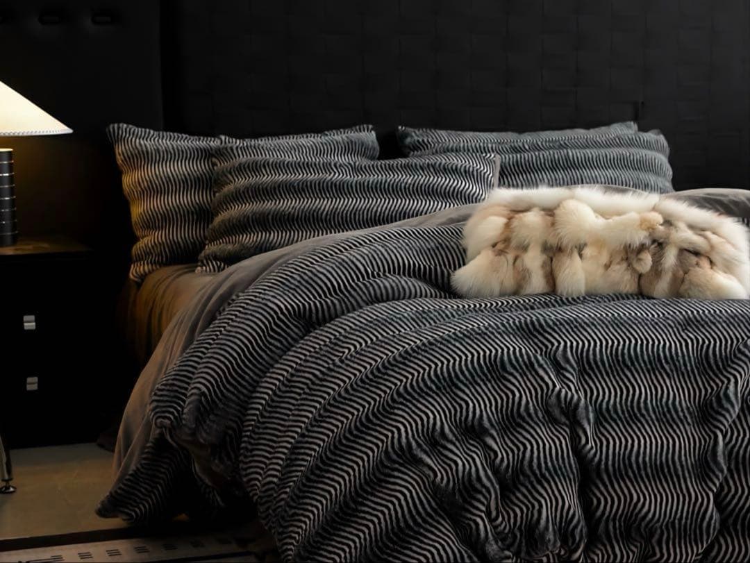 ミルクフリース寝具4点セット・AB面両面ふわふわ／冬用・キングサイズ