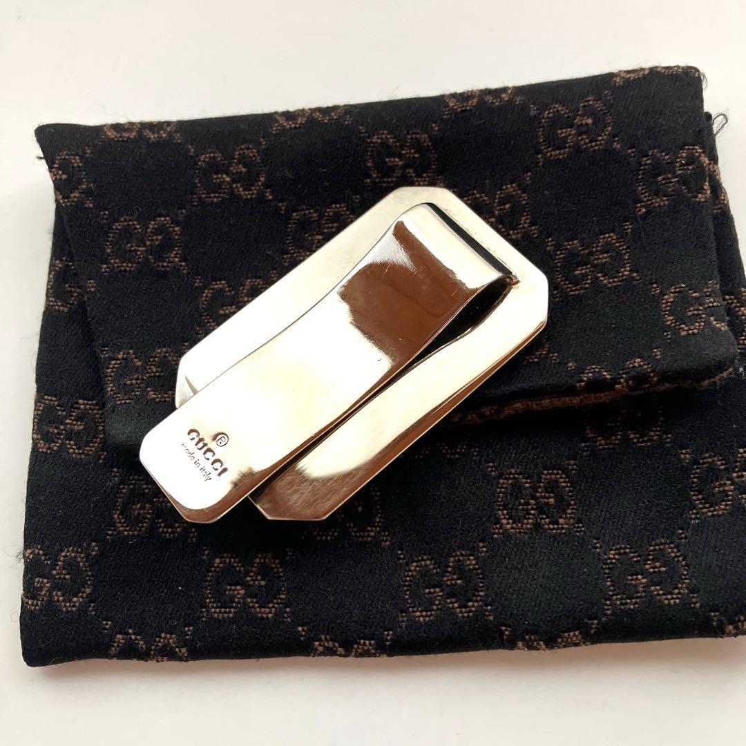 【極美品】GUCCI グッチ シマ レザー マネークリップ