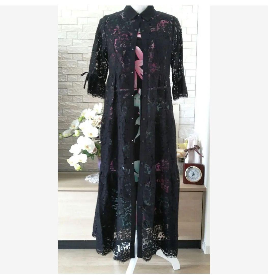 ❤️新品同様極美品❤️花柄レースロングブラウスワンピース