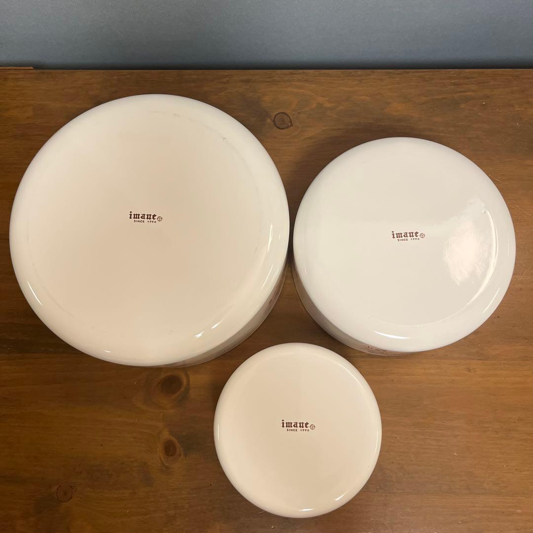 イマン　花柄ホーロー小物入れ3個セット