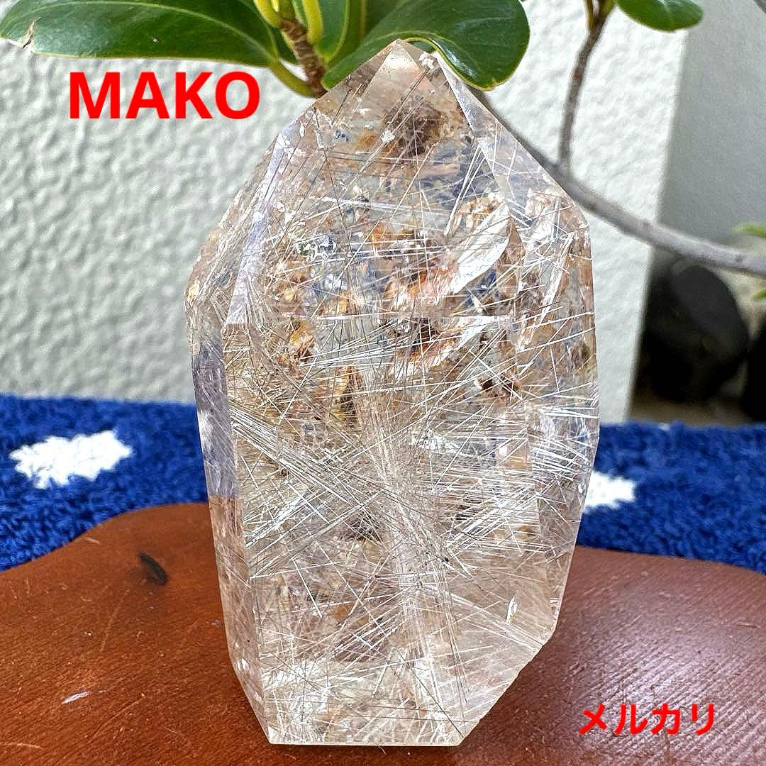 M1873☆ルチルクォーツ六角柱68g☆ミナスジェライス州産☆天然石　原石