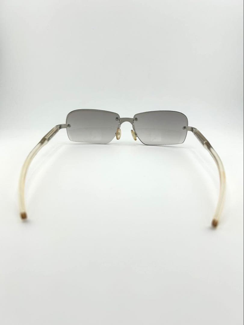 極美品・付属品完備✨　プラダ　サングラス　ハーフリム　スクエア　ロゴ刻印　Y2K