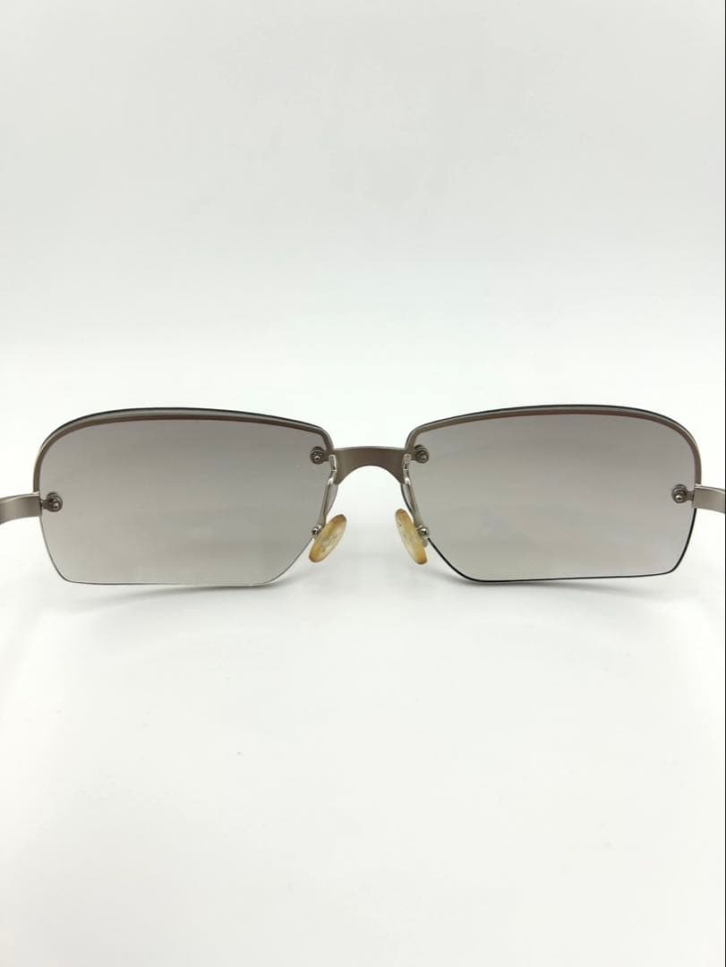 極美品・付属品完備✨　プラダ　サングラス　ハーフリム　スクエア　ロゴ刻印　Y2K