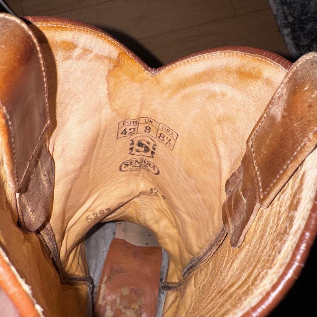 ウエスタンブーツ ブラウン レザー 42 sendra