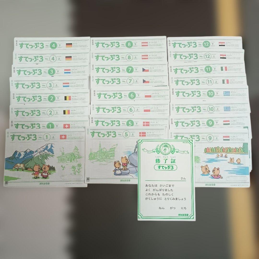 がんばる舎 すてっぷ3 全12冊セット + 修了証