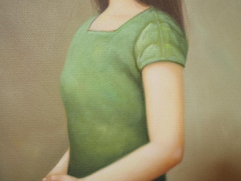 【値下げ】人物画　藤井勉　油絵　F6号　額付き　手描き　肉筆