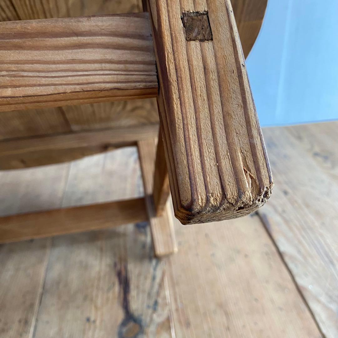 アンティーク ラウンド ローテーブル 丸 ちゃぶ台 座卓 展示台 無垢材z952