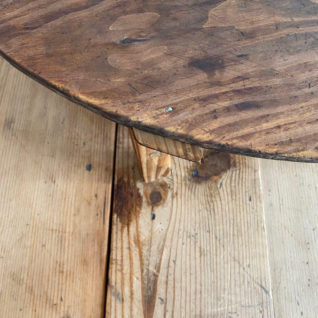 アンティーク ラウンド ローテーブル 丸 ちゃぶ台 座卓 展示台 無垢材z952