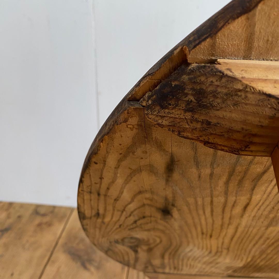 アンティーク ラウンド ローテーブル 丸 ちゃぶ台 座卓 展示台 無垢材z952