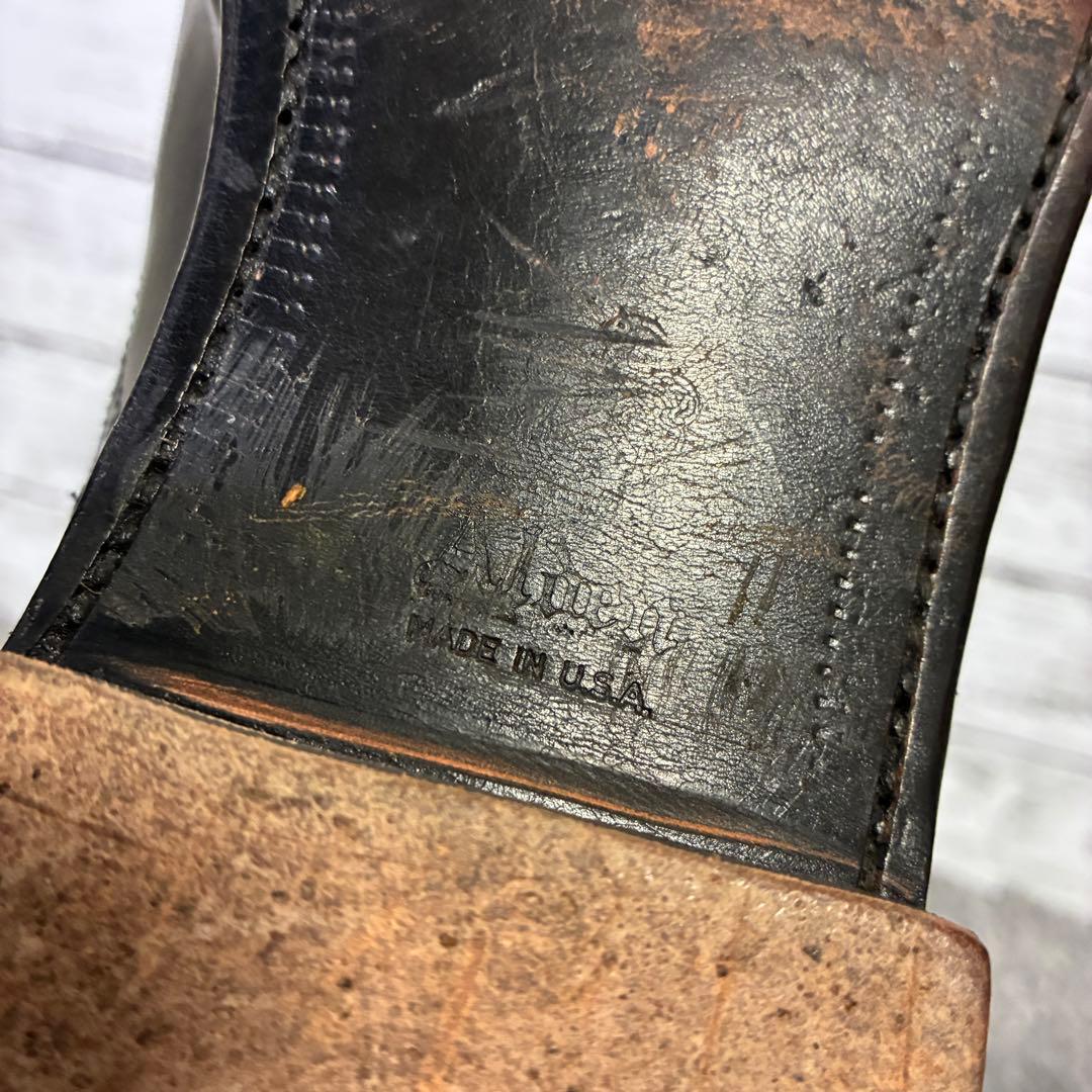 【良品】Alden 909 ウィングチップ 黒 10D メダリオン 28cm相当