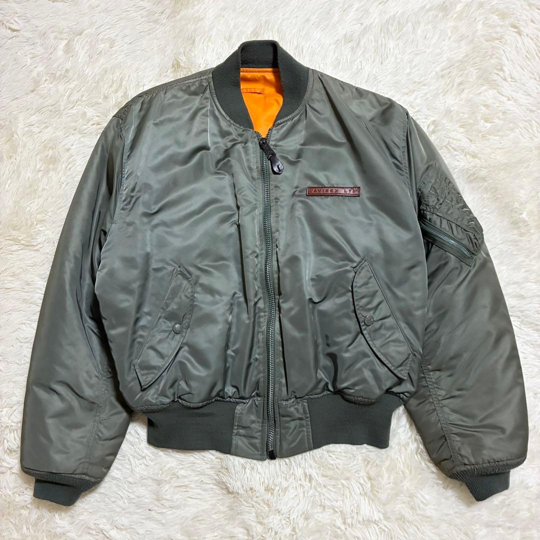 90s AVIREX XL コマーシャルロゴ アーチロゴ フライトジャケット