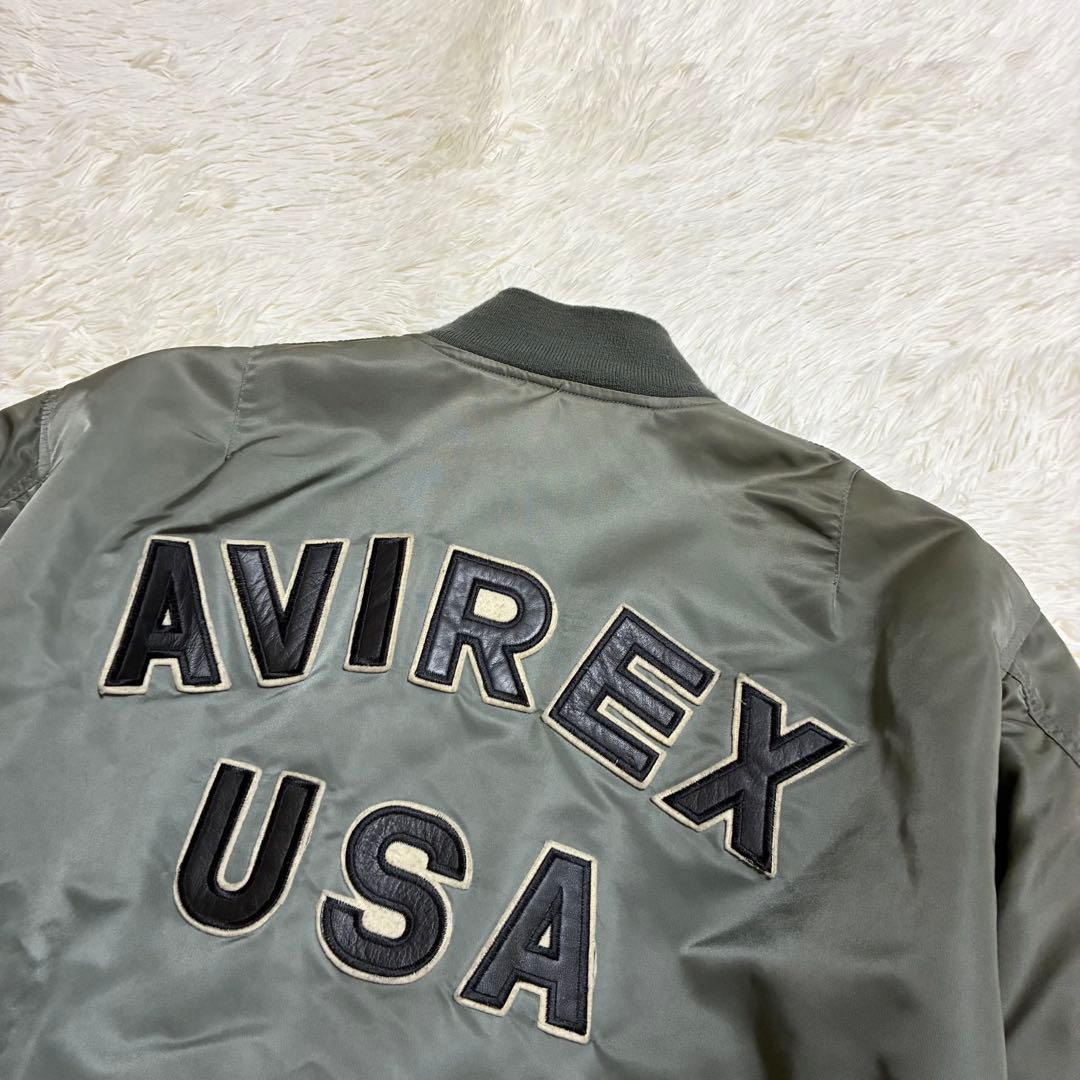 90s AVIREX XL コマーシャルロゴ アーチロゴ フライトジャケット