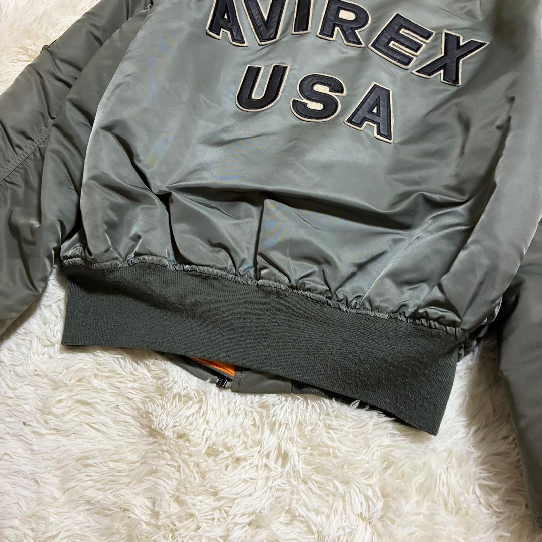 90s AVIREX XL コマーシャルロゴ アーチロゴ フライトジャケット