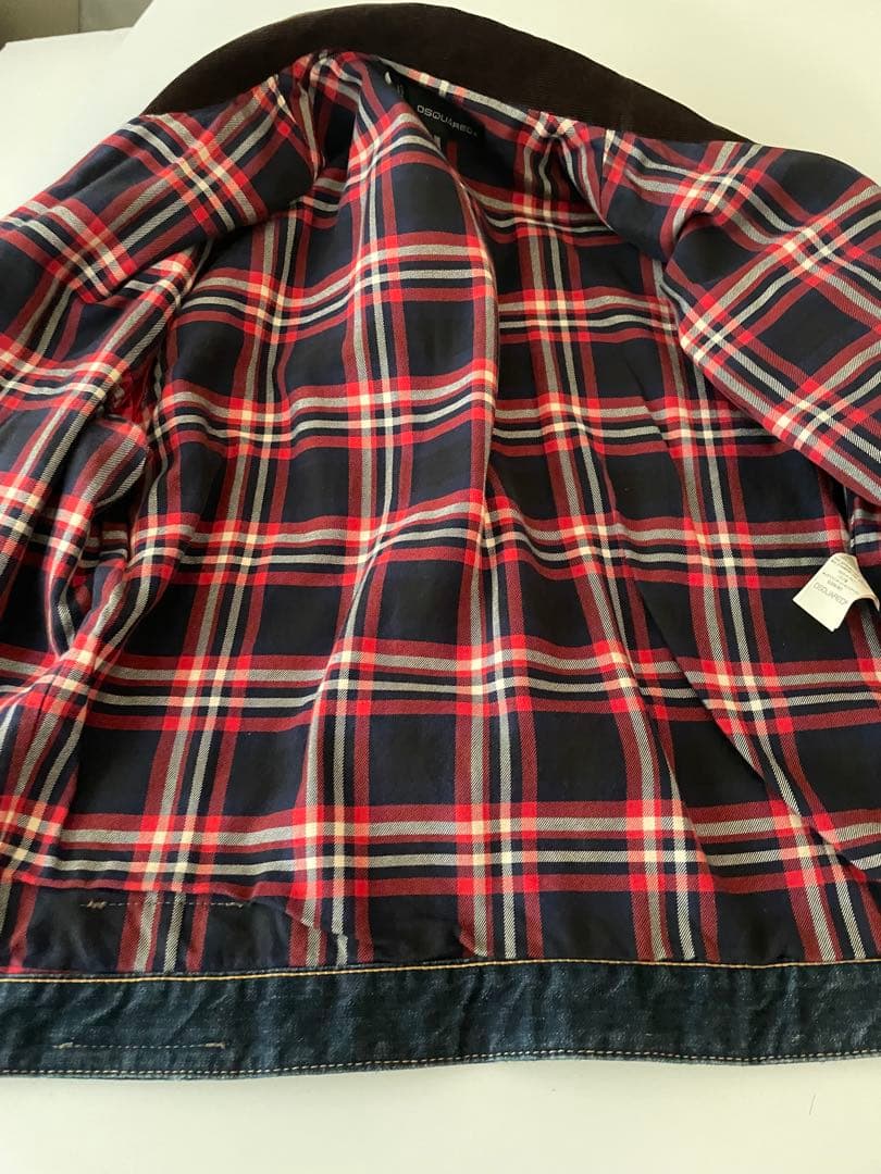 DSQUARED 2デニムジャケット コーデュロイ襟、裏地付き　サイズ50