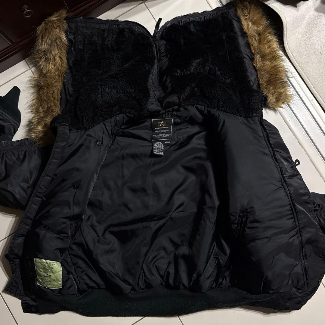 00's ALPHA社 N-2B フライトジャケット ブラック ミディアム 短丈