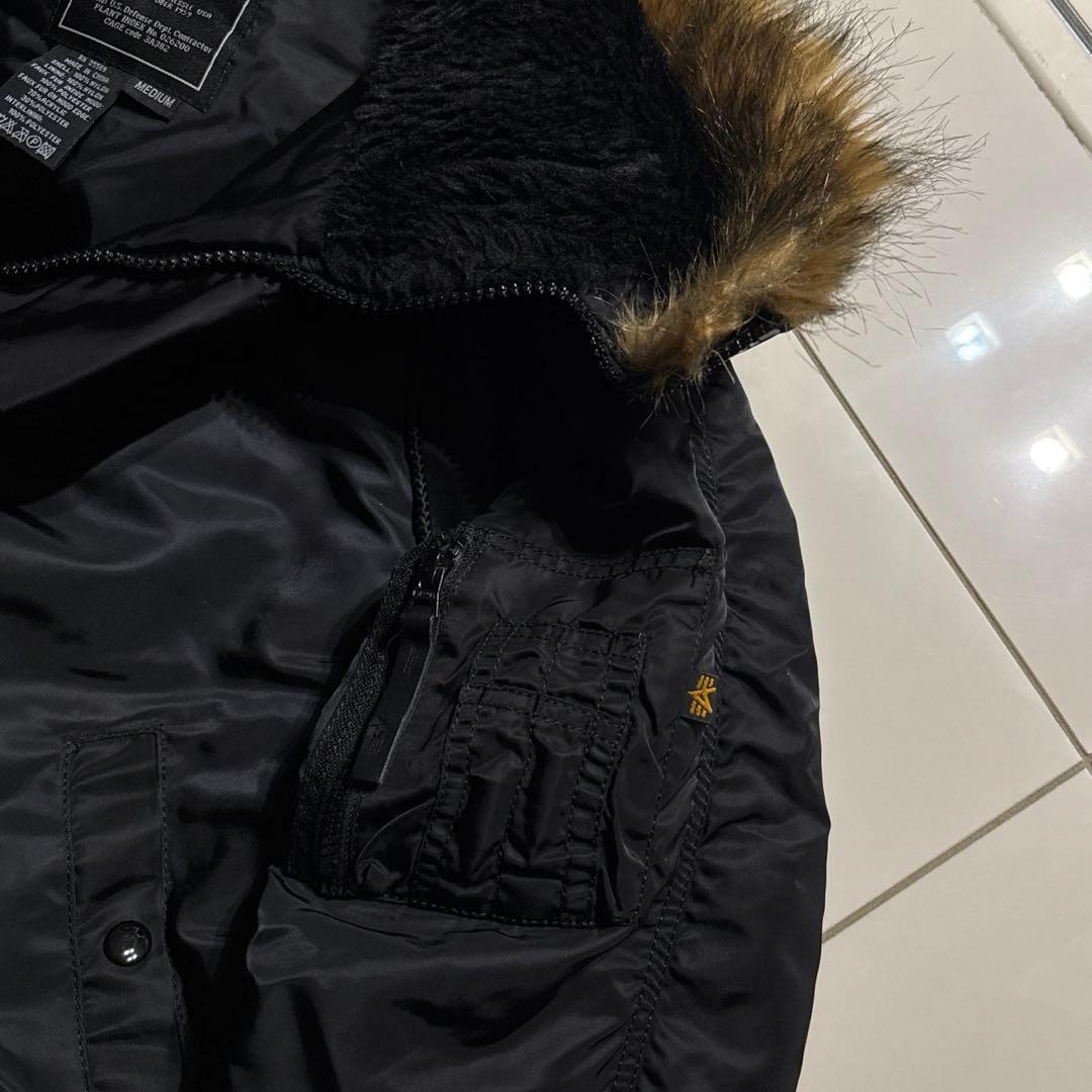 00's ALPHA社 N-2B フライトジャケット ブラック ミディアム 短丈