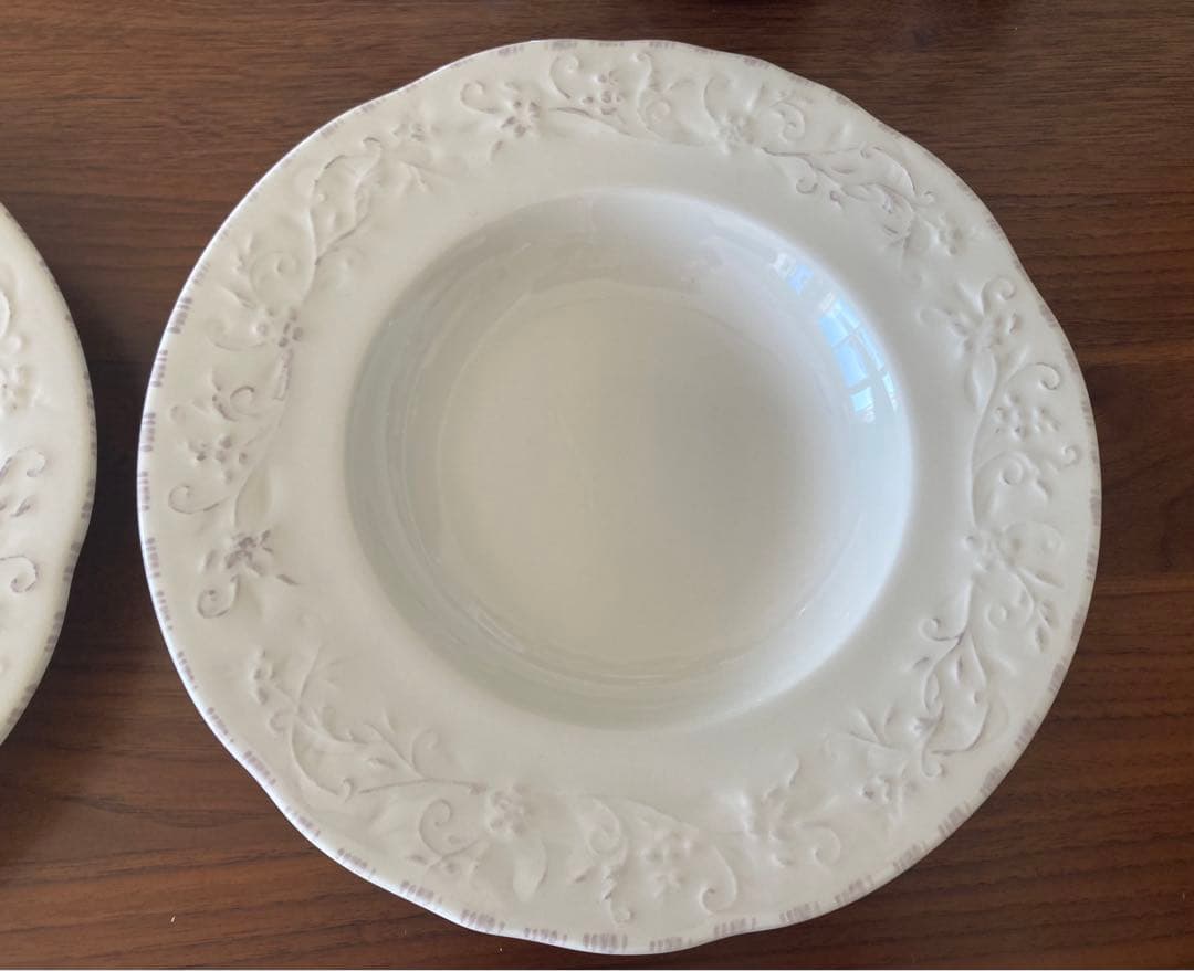 フランスのおしゃれな食器、コントワール・ドゥ・ファミーユのスーププレート 2枚組