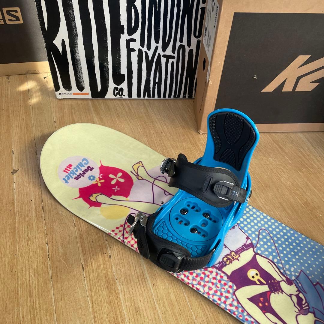 BURTON　キッズスノーボードセット　116cm　バートン　バイン付3点セット