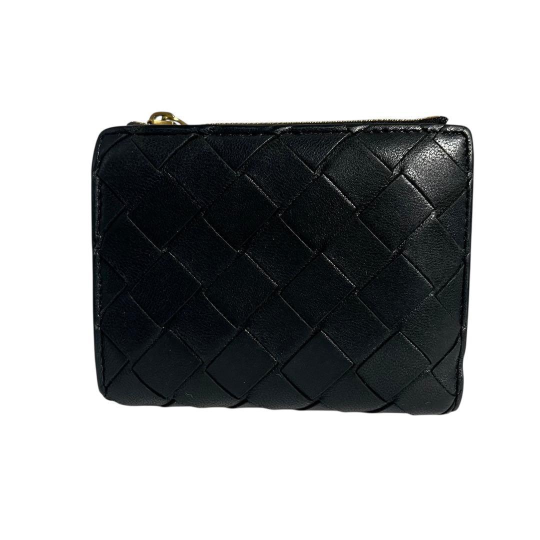 希少✨ボッテガヴェネタ 二つ折り財布 マキシ イントレチャート レザー 黒