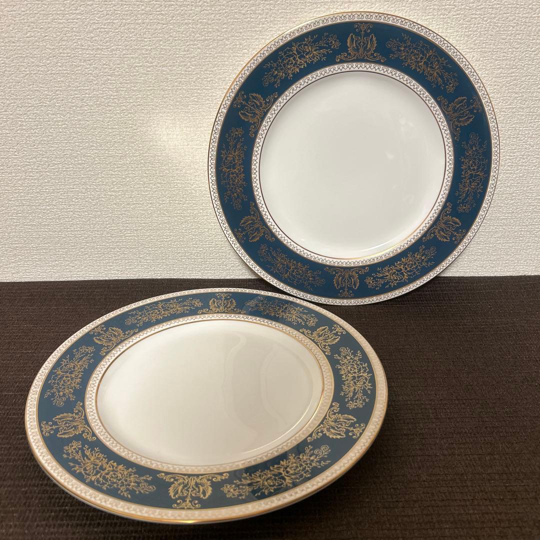 ウェッジウッド　コロンビア　ブルー&ゴールド　ディナープレート　27.5cm
