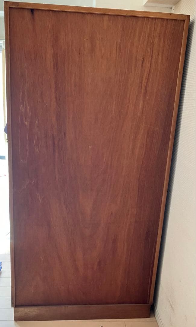 伊勢丹購入　書棚　ガラス戸　引き出し　シェルフ　木工　工芸　アンティークす