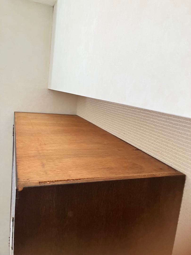 伊勢丹購入　書棚　ガラス戸　引き出し　シェルフ　木工　工芸　アンティークす