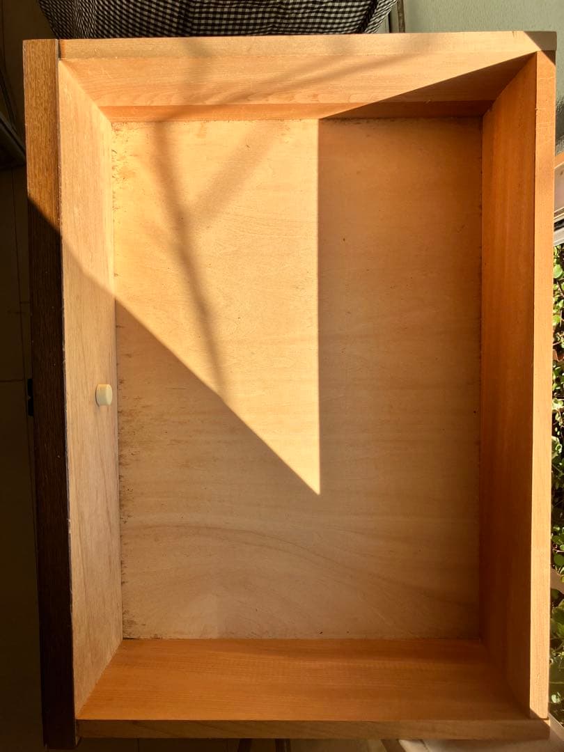 伊勢丹購入　書棚　ガラス戸　引き出し　シェルフ　木工　工芸　アンティークす