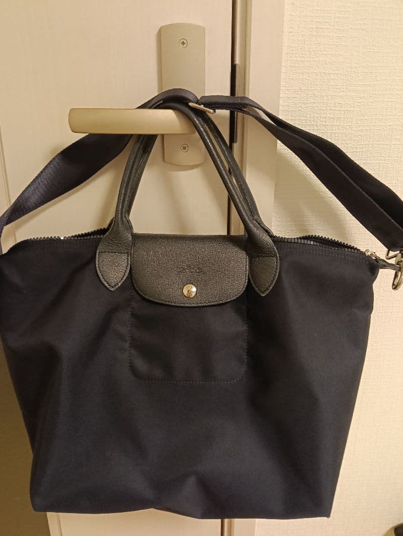 ロンシャン　プリアージュ　ネイビー トートバッグ
