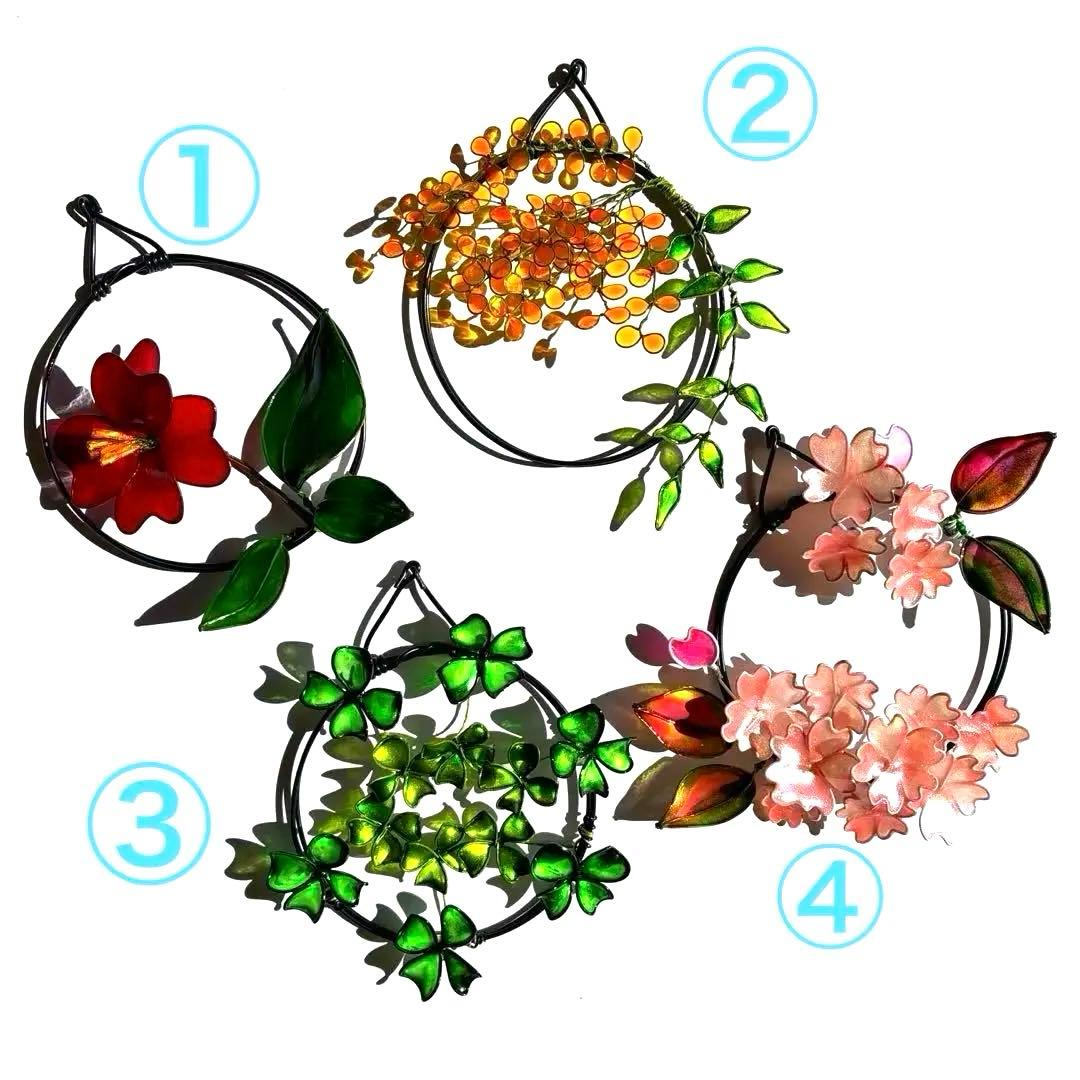 ミニリース12点セット　ワイヤークラフト　ディップアート　壁飾り　インテリア