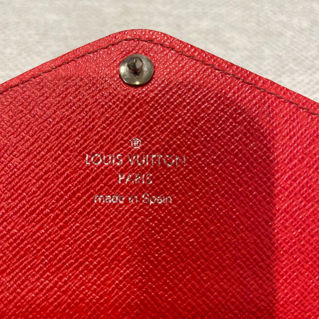 超美品Louis Vuitton 長財布 レッド20㌢×10㌢