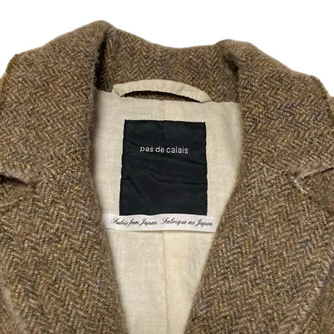 Pas de Calais パドカレ ツイード生地ヘリンボーン チェスターコート