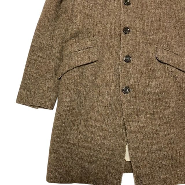 Pas de Calais パドカレ ツイード生地ヘリンボーン チェスターコート