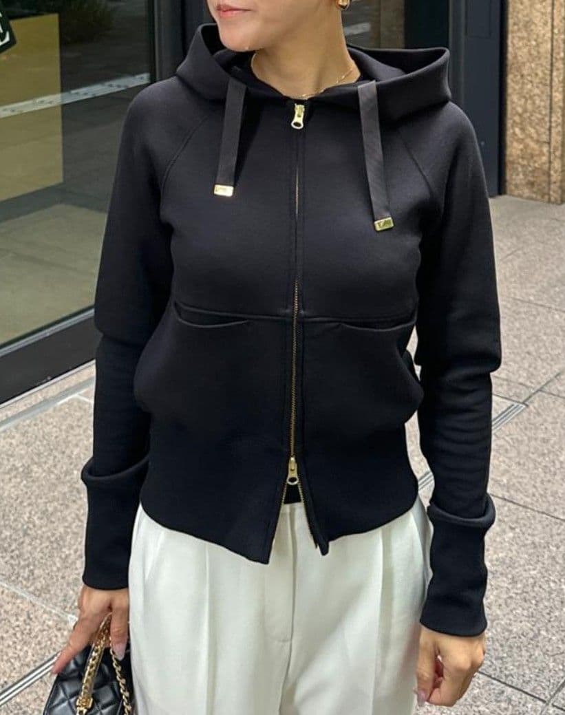 【JENNE】日本製美ラインパーカー(ブラック)