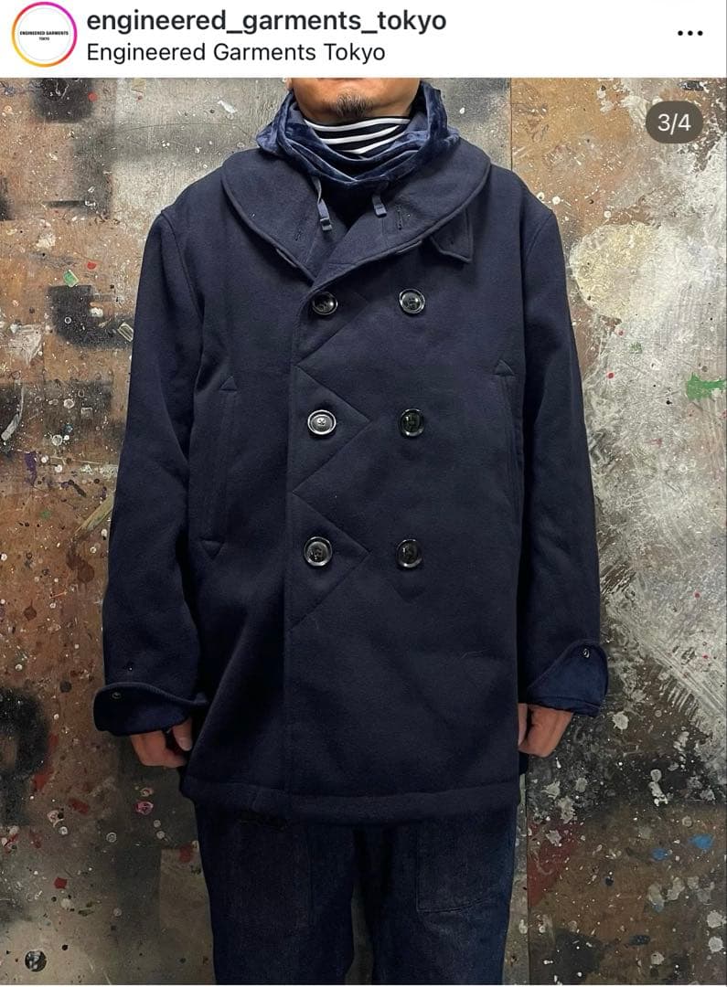 ジャケット・アウター EG - LH Pea Coat - Fake Melton - BLACK