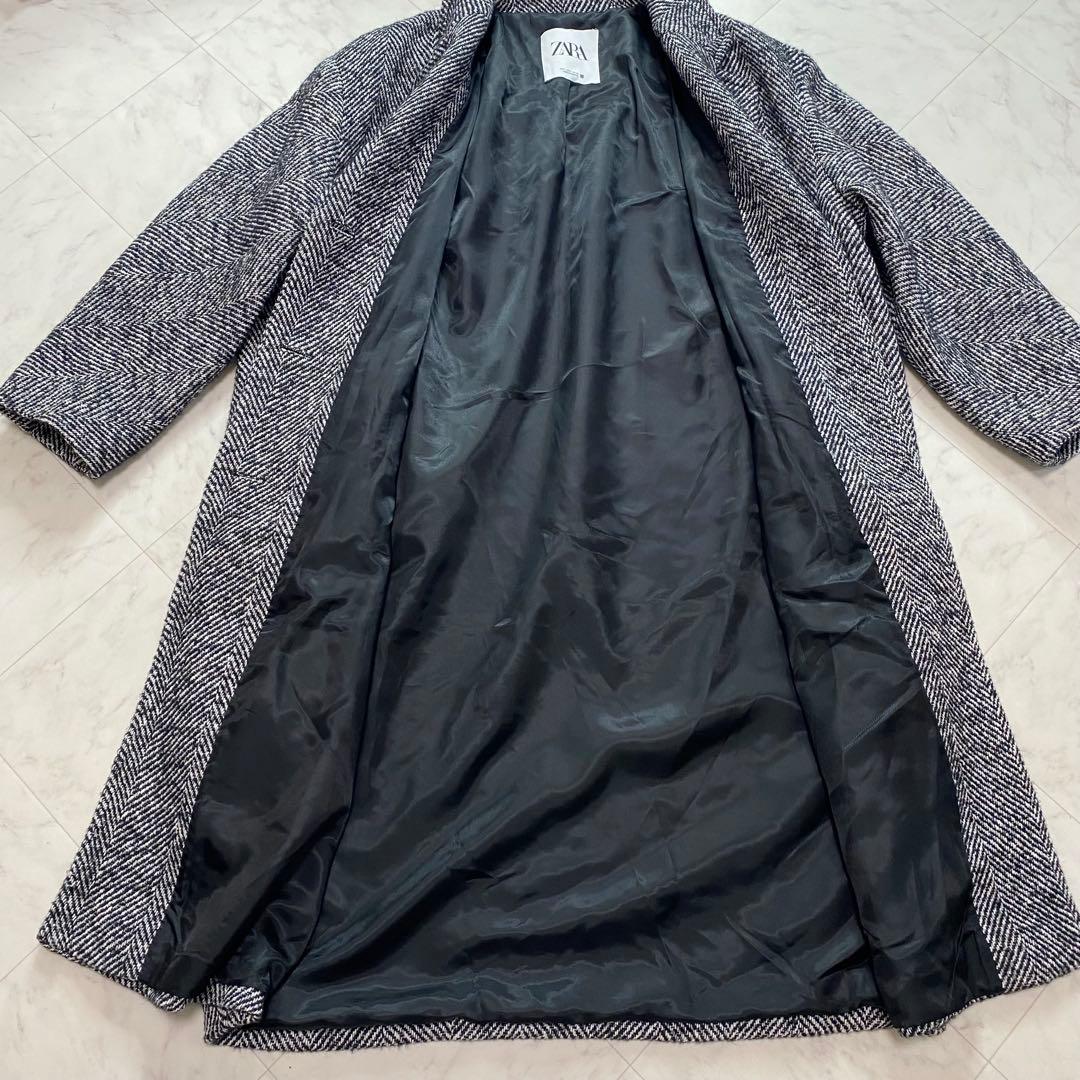 極美品✨ZARA ザラ　ヘリンボーン　チェスターコート　L オーバーサイズ