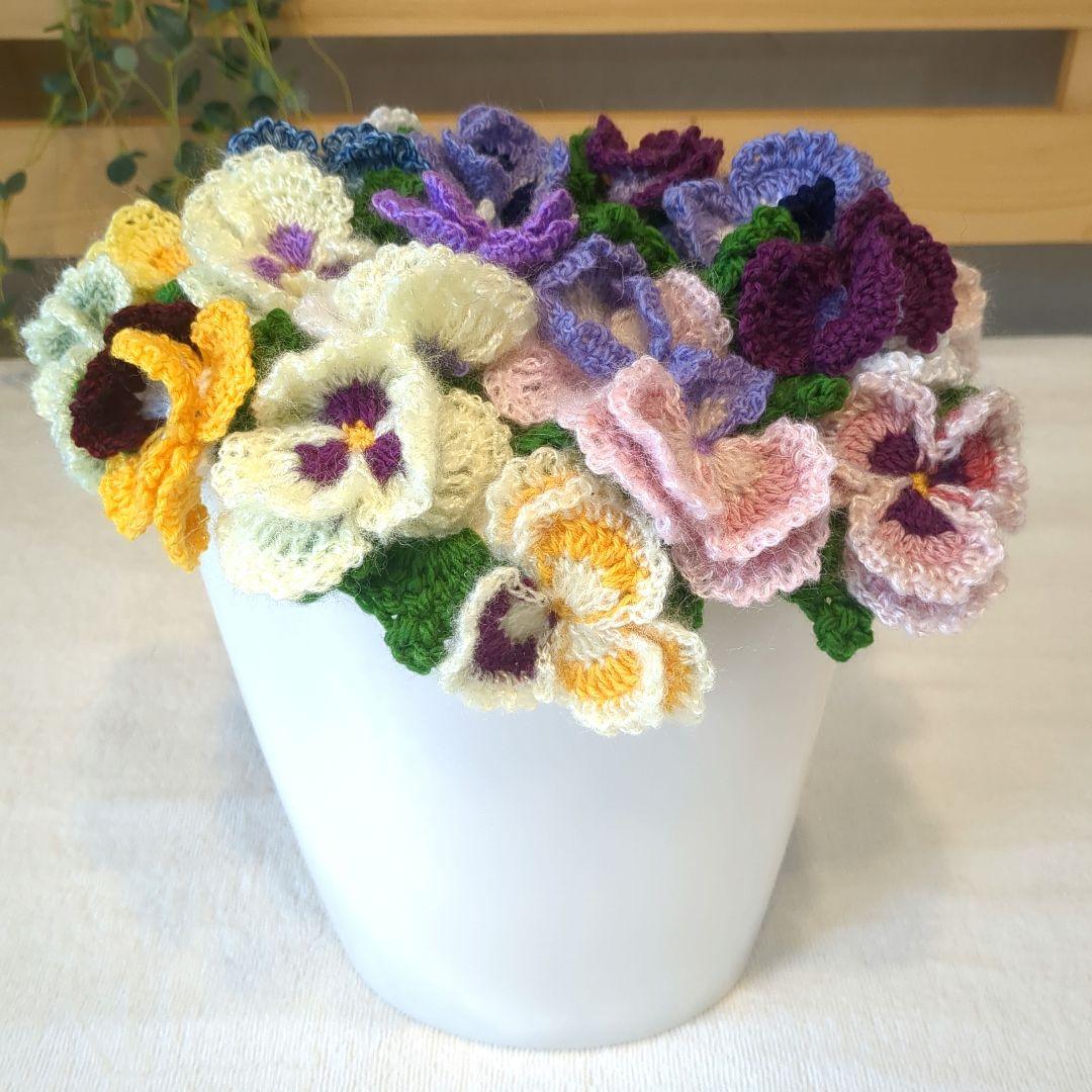 ブーケブランケット 花束ブランケット パンジー リボン