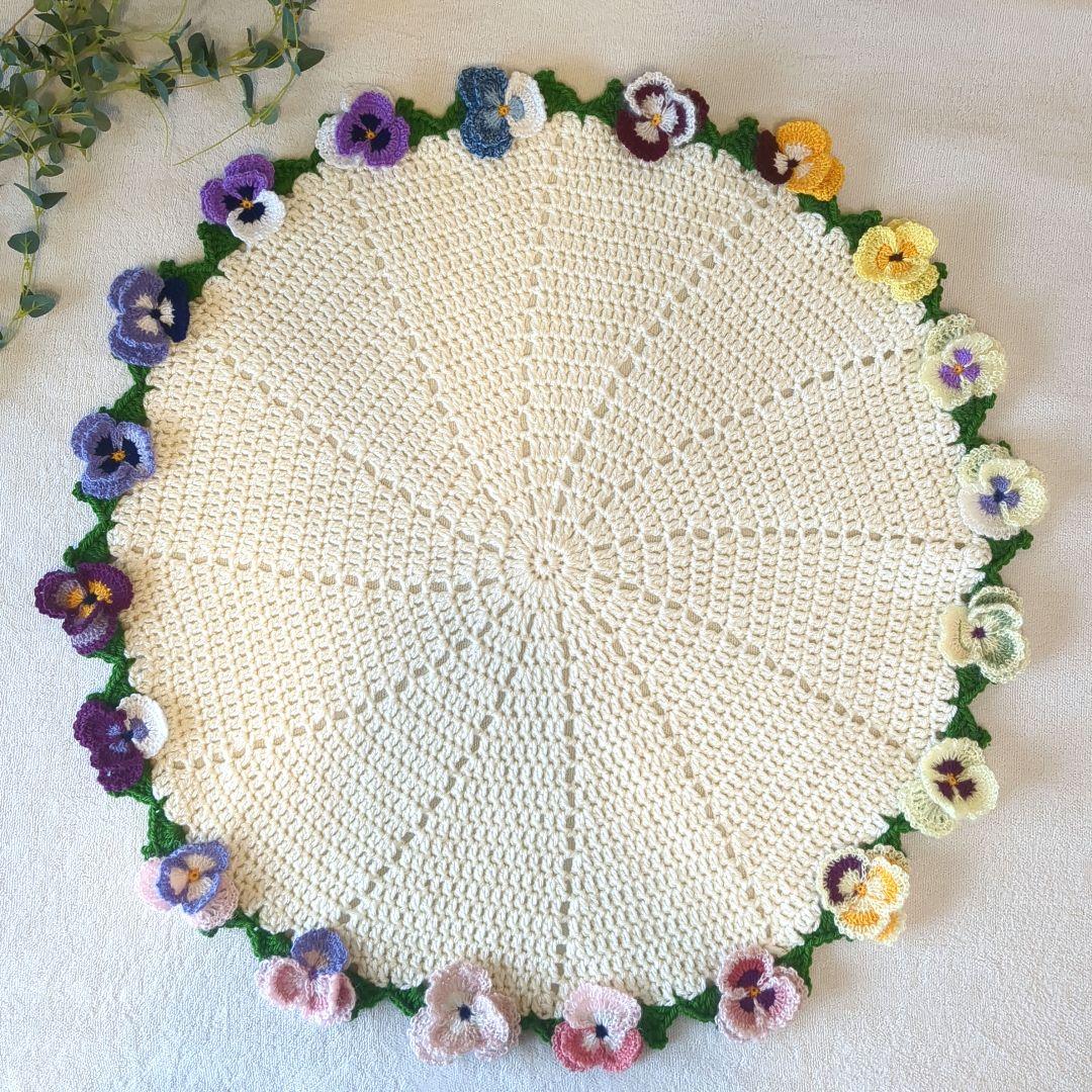 ブーケブランケット 花束ブランケット パンジー リボン