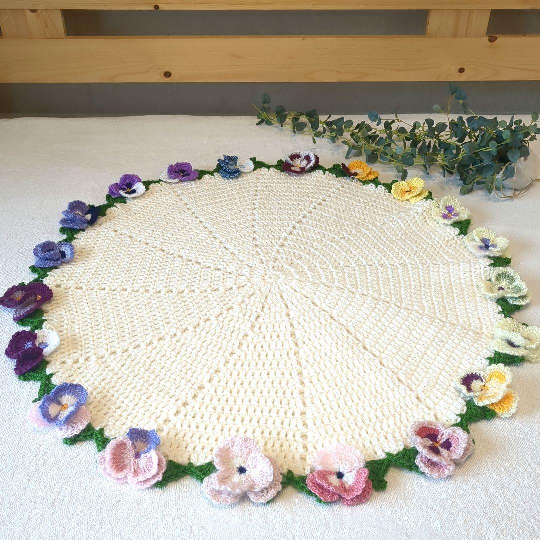 ブーケブランケット 花束ブランケット パンジー リボン