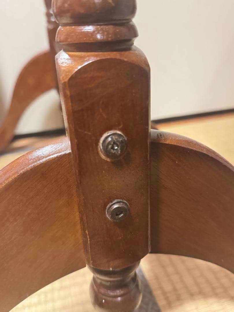 英国クラシック 北欧レトロ 木製 脚付き スタンドミラー 全身鏡 古家具　猫脚