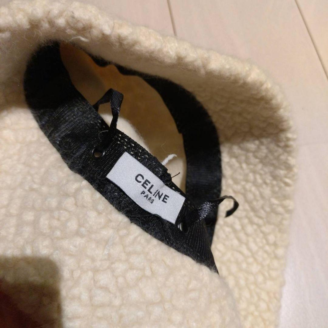 CELINE セリーヌ　　ボア バケットハット 帽子