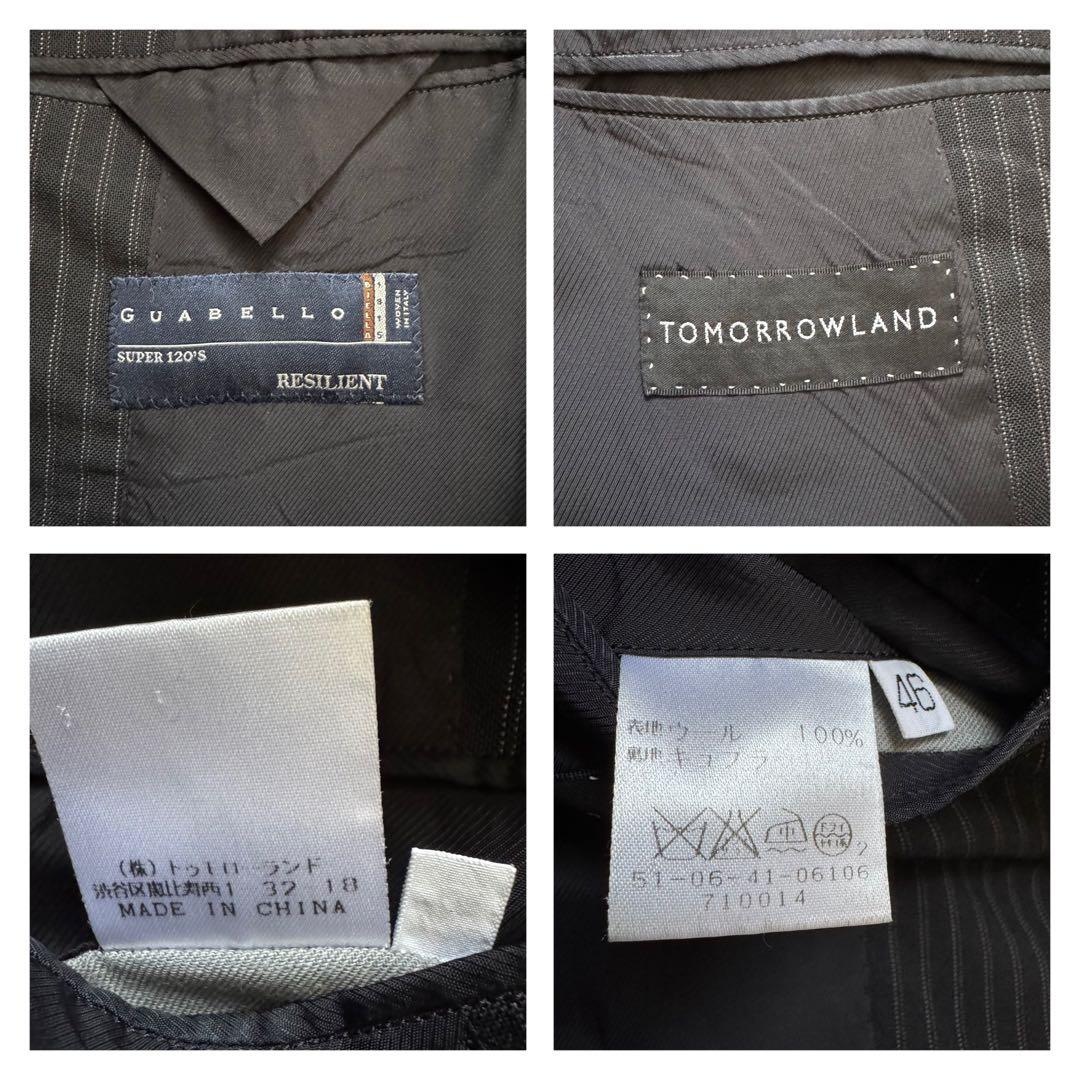 トゥモローランド グアベロ セットアップ　メンズスーツ ストライプ ブラック M